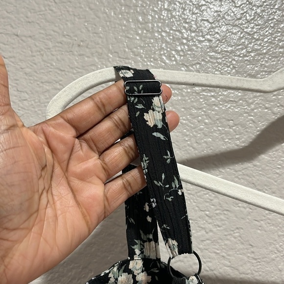 Wallflower Black Floral Mini Dress with removable cups Size Large Sleeveless Y2K - Picture 11 of 11